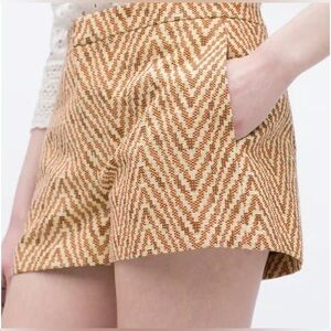 Zara Jacquard chevron mini shorts
